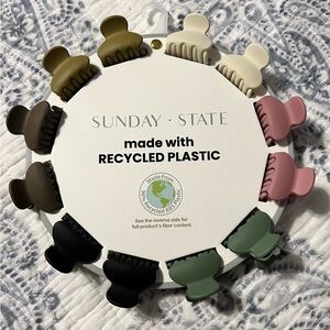 NEW Sunday State Hair Clips made with Recycled Plastic small size 12 clips